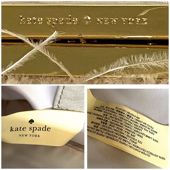 RARE Kate Spade Belle Elliana feather clutch - Picture 8 of 14